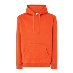 SUDADERA UNISEX CON CAPUCHA, CREMALLERA Y BOLSILLO CANGURO COLOR NARANJA BRICK