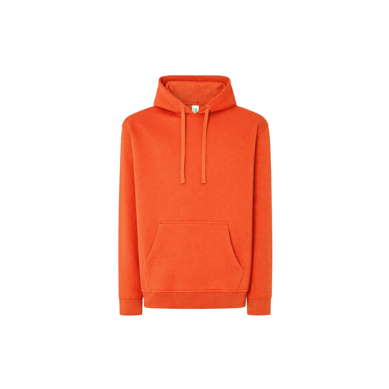 SUDADERA UNISEX CON CAPUCHA, CREMALLERA Y BOLSILLO CANGURO COLOR NARANJA BRICK