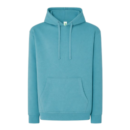 SUDADERA UNISEX CON CAPUCHA, CREMALLERA Y BOLSILLO CANGURO COLOR AZUL TURQUESA