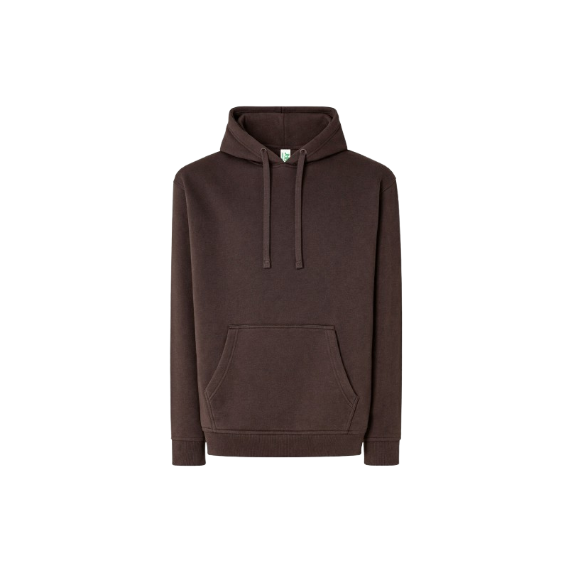 SUDADERA UNISEX CON CAPUCHA, CREMALLERA Y BOLSILLO CANGURO COLOR MARRÓN CHOCOLATE