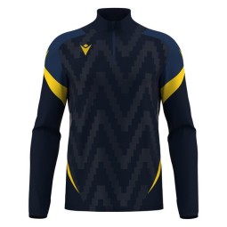 SUDADERA MEDIA CREMALLERA MACRON STARFALL COLOR AZUL MARINO Y AMARILLO
