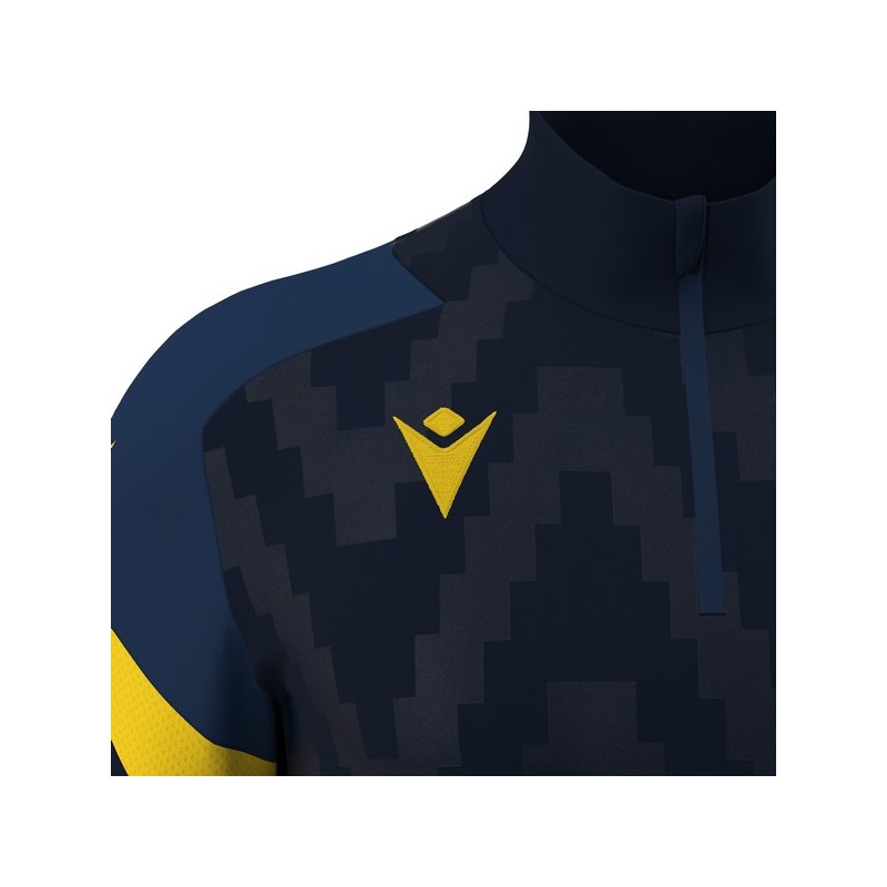 SUDADERA MEDIA CREMALLERA MACRON STARFALL COLOR AZUL MARINO Y AMARILLO