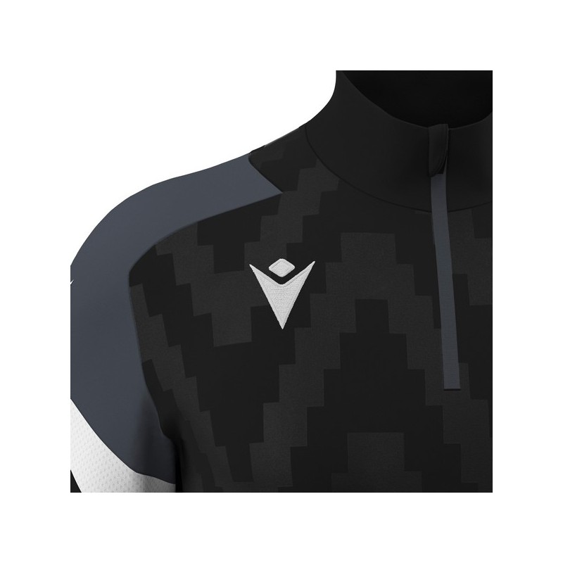 SUDADERA MEDIA CREMALLERA MACRON STARFALL COLOR NEGRO Y BLANCO