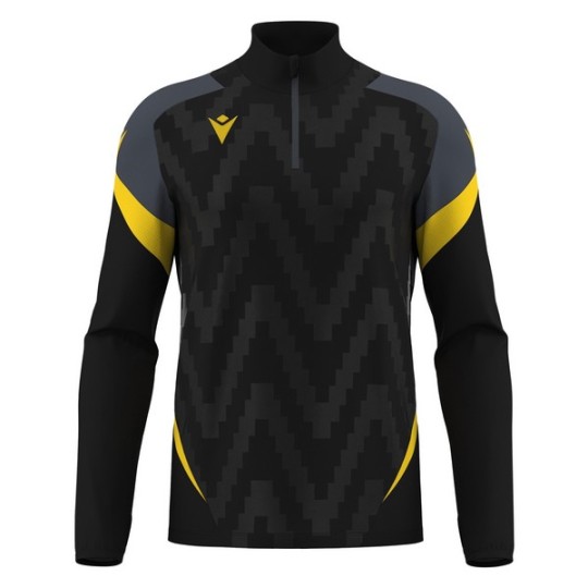 SUDADERA MEDIA CREMALLERA MACRON STARFALL COLOR NEGRO Y AMARILLO