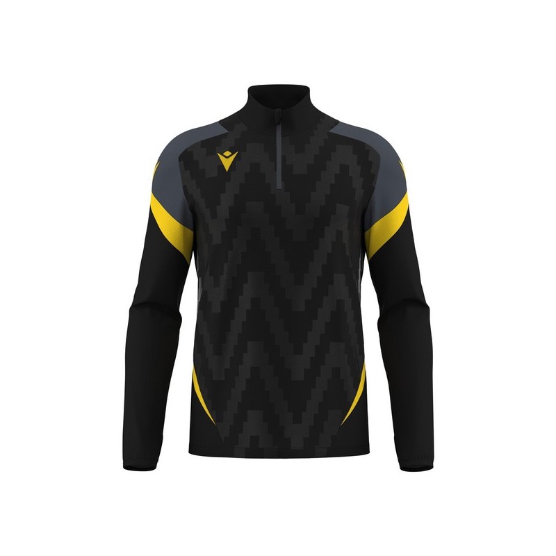 SUDADERA MEDIA CREMALLERA MACRON STARFALL COLOR NEGRO Y AMARILLO