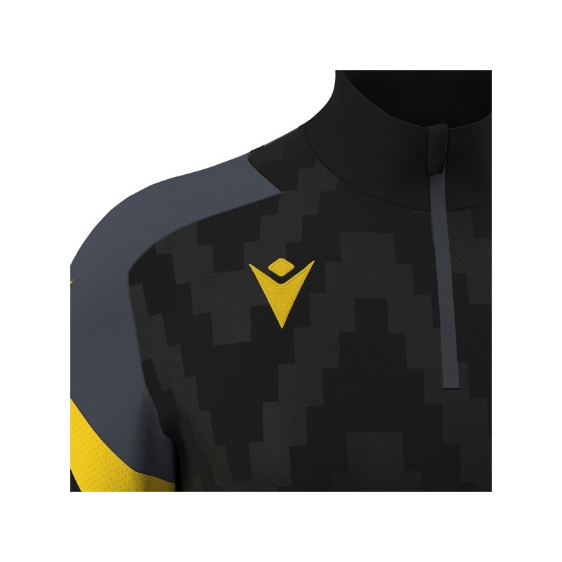 SUDADERA MEDIA CREMALLERA MACRON STARFALL COLOR NEGRO Y AMARILLO