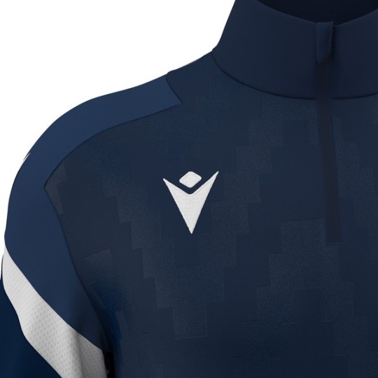 SUDADERA MEDIA CREMALLERA MACRON HOLLOW COLOR AZUL MARINO Y BLANCO