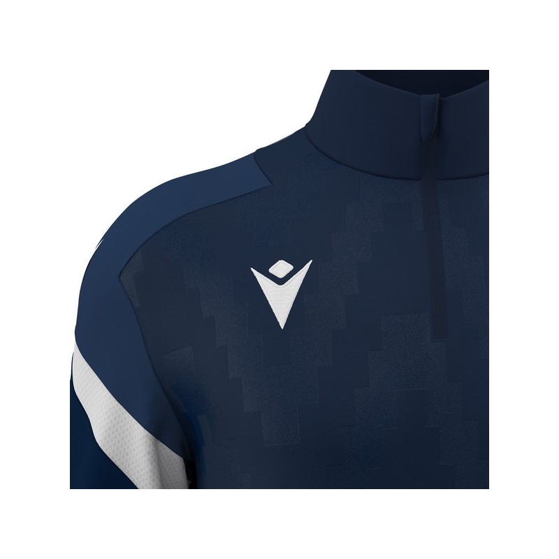 SUDADERA MEDIA CREMALLERA MACRON HOLLOW COLOR AZUL MARINO Y BLANCO