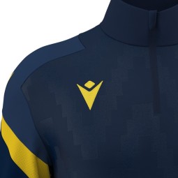 SUDADERA MEDIA CREMALLERA MACRON HOLLOW COLOR AZUL MARINO Y AMARILLO