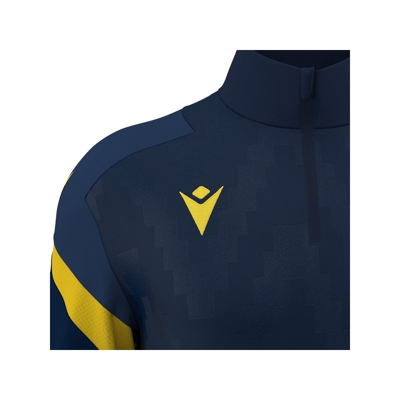 SUDADERA MEDIA CREMALLERA MACRON HOLLOW COLOR AZUL MARINO Y AMARILLO