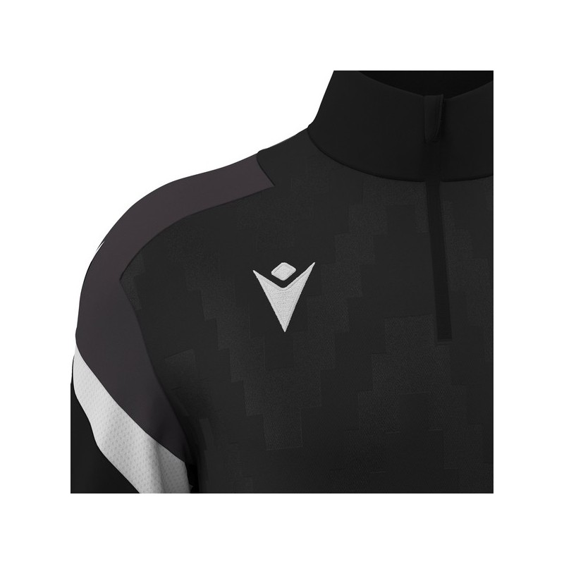 SUDADERA MEDIA CREMALLERA MACRON HOLLOW COLOR NEGRO Y BLANCO
