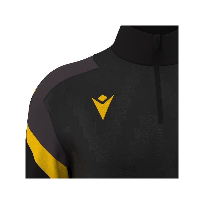 SUDADERA MEDIA CREMALLERA MACRON HOLLOW COLOR NEGRO Y AMARILLO