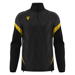 SUDADERA MEDIA CREMALLERA MACRON HOLLOW COLOR NEGRO Y AMARILLO