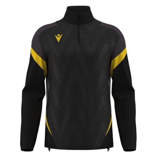 SUDADERA MEDIA CREMALLERA MACRON HOLLOW COLOR NEGRO Y AMARILLO