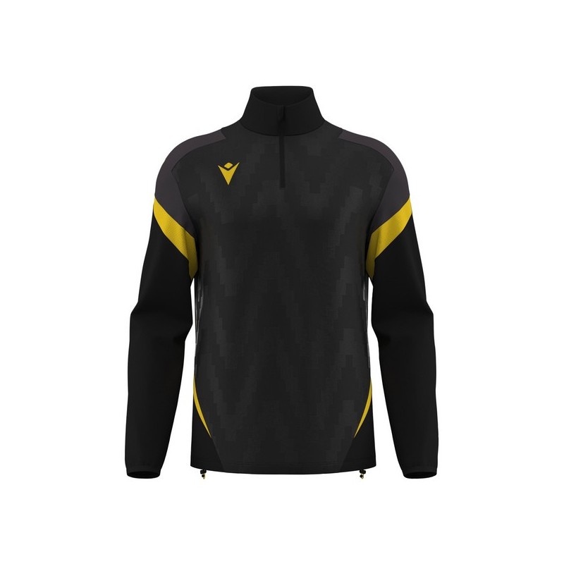 SUDADERA MEDIA CREMALLERA MACRON HOLLOW COLOR NEGRO Y AMARILLO