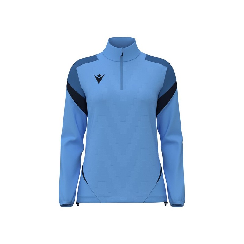 SUDADERA FEMENINA MEDIA CREMALLERA MACRON LEONA COLOR AZUL CELESTE