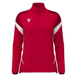 SUDADERA FEMENINA MEDIA CREMALLERA MACRON LEONA COLOR ROJO