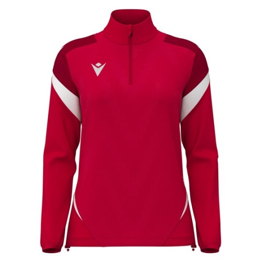 SUDADERA FEMENINA MEDIA CREMALLERA MACRON LEONA COLOR ROJO