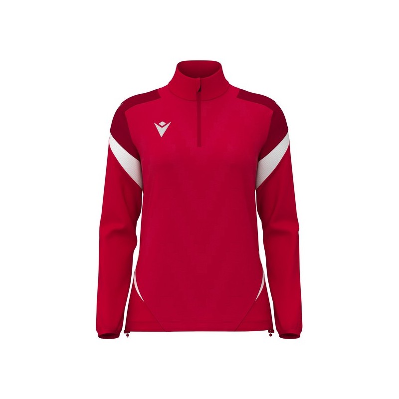 SUDADERA FEMENINA MEDIA CREMALLERA MACRON LEONA COLOR ROJO