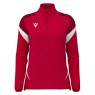 SUDADERA FEMENINA MEDIA CREMALLERA MACRON LEONA COLOR ROJO