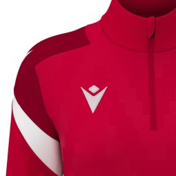 SUDADERA FEMENINA MEDIA CREMALLERA MACRON LEONA COLOR ROJO