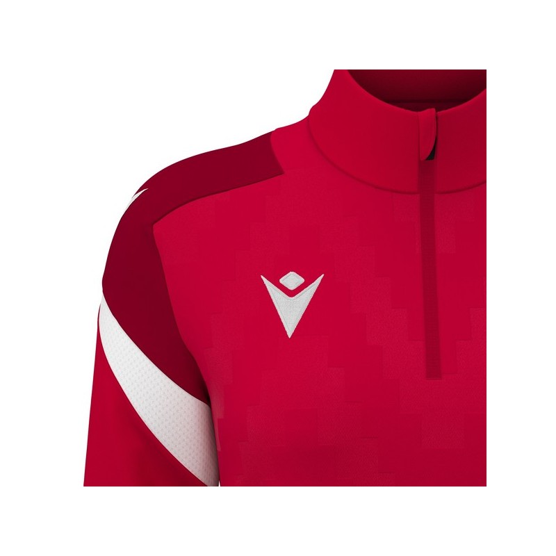 SUDADERA FEMENINA MEDIA CREMALLERA MACRON LEONA COLOR ROJO