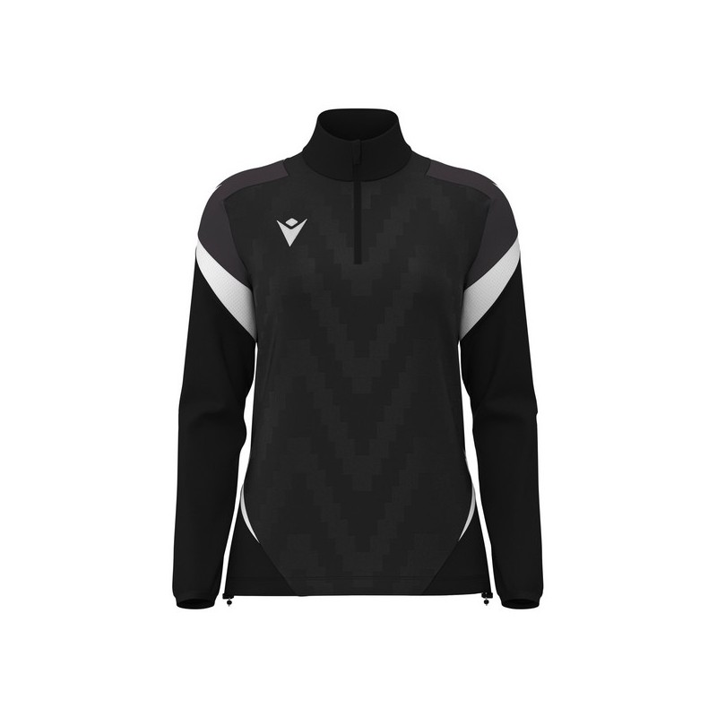 SUDADERA FEMENINA MEDIA CREMALLERA MACRON LEONA COLOR NEGRE