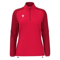 SUDADERA FEMENINA MEDIA CREMALLERA MACRON LENA COLOR ROJO