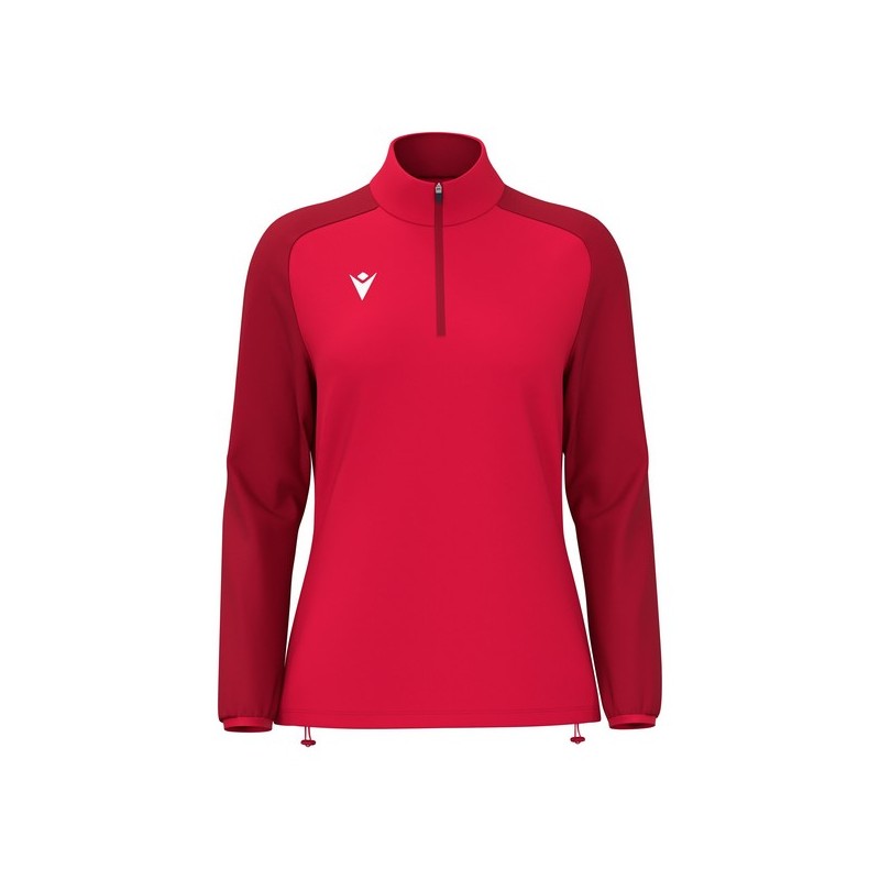 SUDADERA FEMENINA MEDIA CREMALLERA MACRON LENA COLOR ROJO