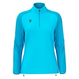 SUDADERA FEMENINA MEDIA CREMALLERA MACRON LENA COLOR AZUL FLUORESCENTE