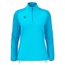 SUDADERA FEMENINA MEDIA CREMALLERA MACRON LENA COLOR AZUL FLUORESCENTE