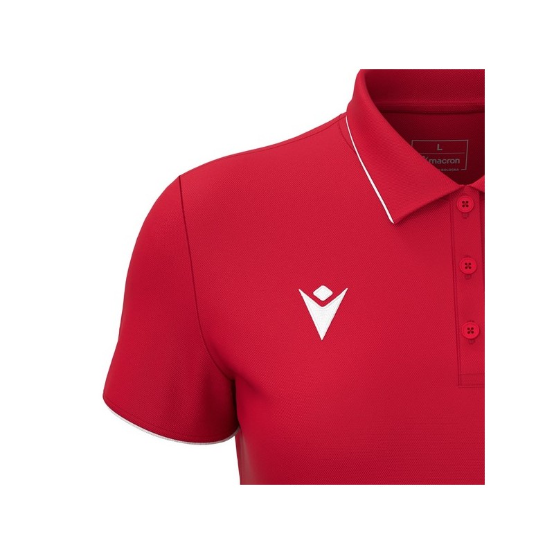 POLO FEMENÍ MACRON MELODY COLOR VERMELL/BLANC