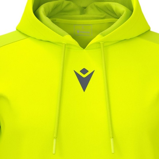 SUDADERA CON CAPUCHA MACRON HORN COLOR AMARILLO FLUORESCENTE